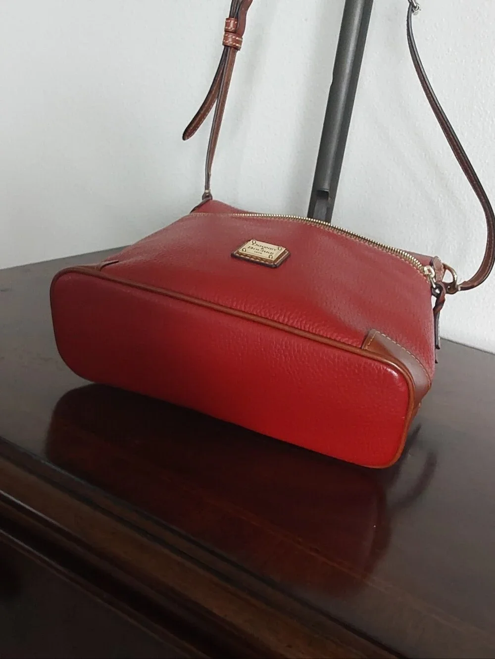 Dooney & Bourke Red Pebbled Leather Crossbody 